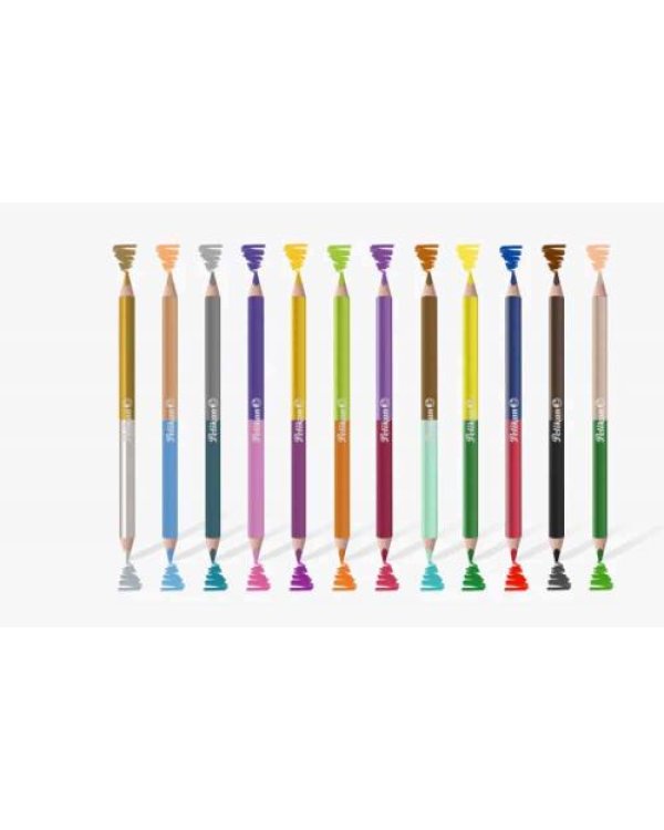 Zīmuļi 12kr/24kr Pelikan apaļi divpusēji
