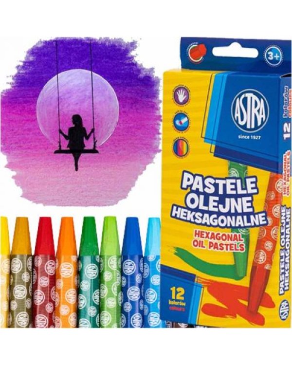 Eļļas krītiņi 12kr./ resnie seštūra Astra