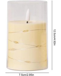 LED svece 12cm ar gaismiņām