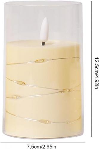 LED svece 12cm ar gaismiņām