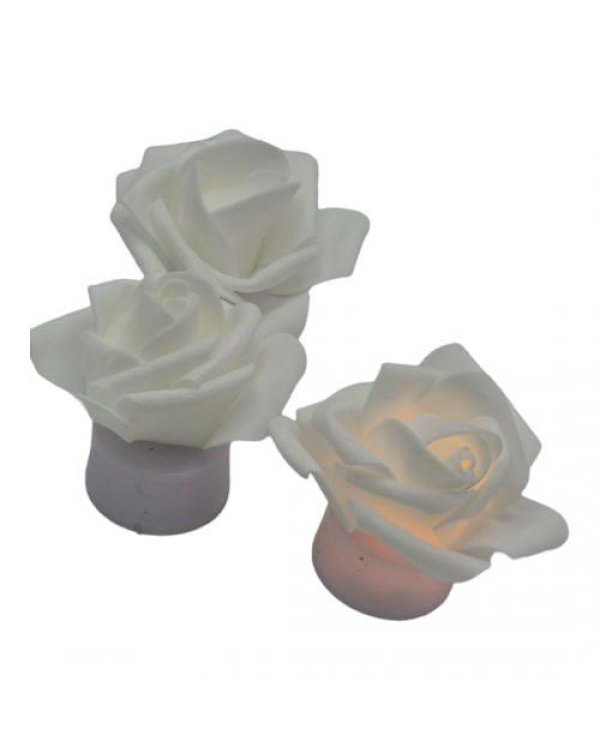 LED tējassvece rozīte balta ( roze Eva foam )