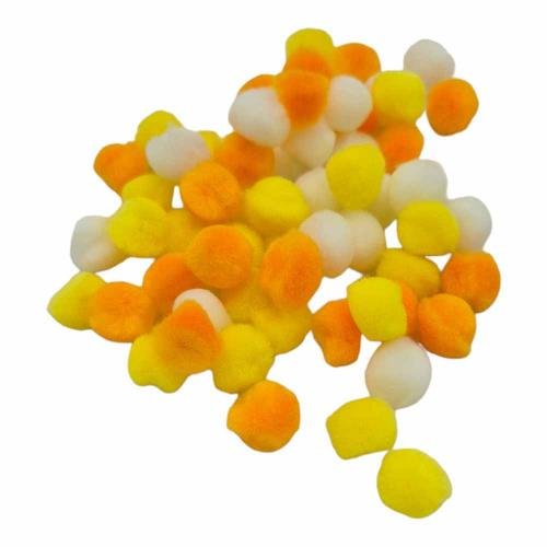 pomponi mix no 1-2.5cm DZELTENS ORANŽS BALTS
