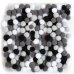 pomponi mix no 1-2.5cm MELNS PELĒKS BALTS