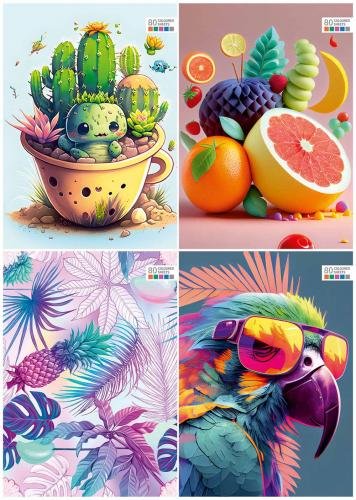 Klade A5/80lp rūtinu ar krāsainām lapām