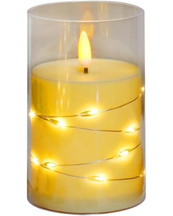 LED svece 12cm ar gaismiņām