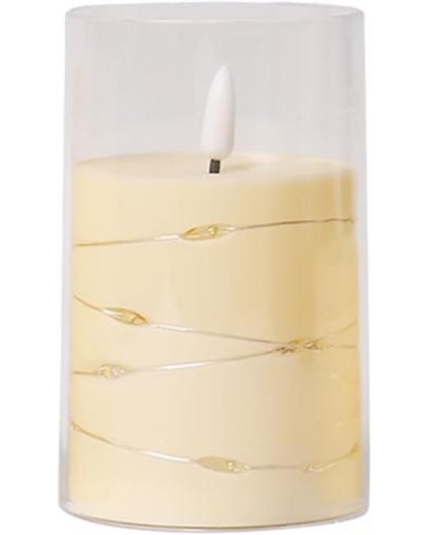 LED svece 12cm ar gaismiņām