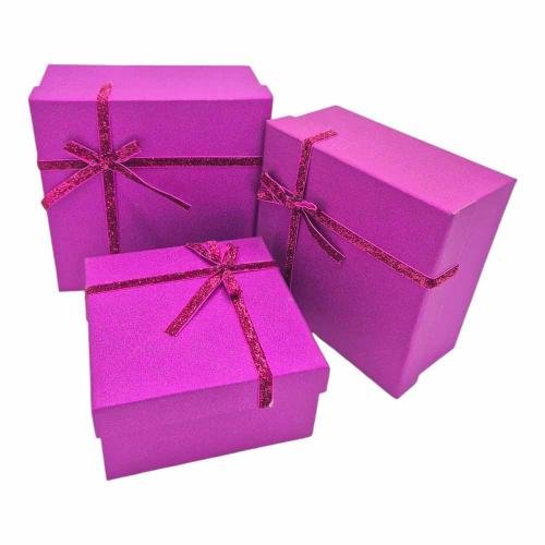 Dāvanu kaste  violeta ar glitter banti
