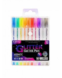 Pildspalvas  Glitter gēla 10 krāsu komplekts Yalong YL222618-10