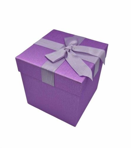 Dāvanu kaste 12x12cm met. violeta