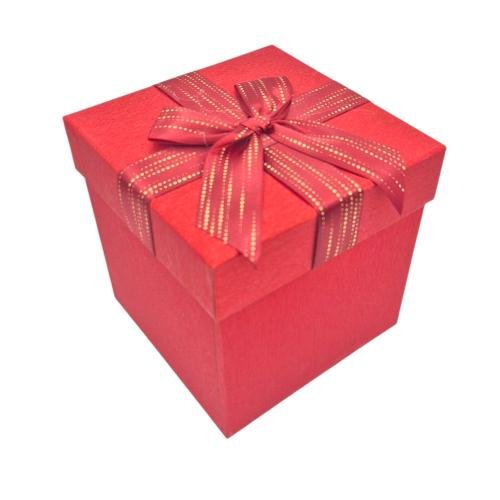 Dāvanu kaste 12x12cm metāliski sarkana