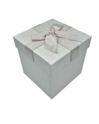 Dāvanu kaste 12x12cm metāliski sudraba