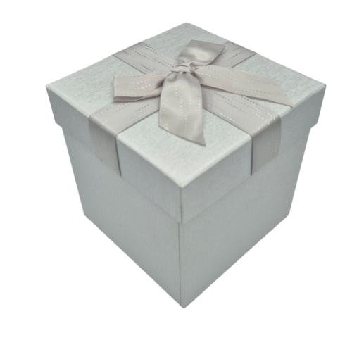 Dāvanu kaste 12x12cm metāliski sudraba