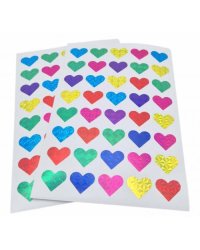 Uzlīmes 15x11cm krāsainas sirdis 40  5 lok