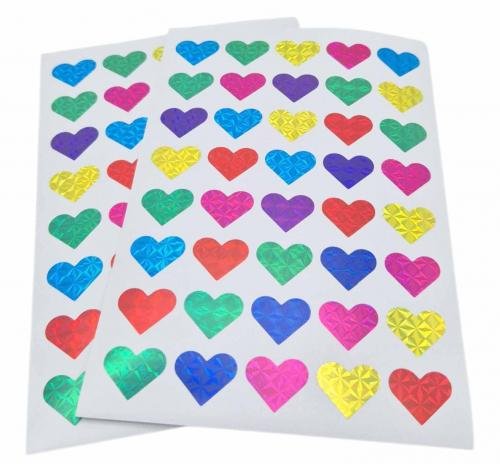 Uzlīmes 15x11cm krāsainas sirdis 40  5 lok