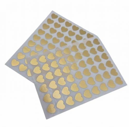 Uzlīmes 15x11cm 10lok sirds zelta mazā