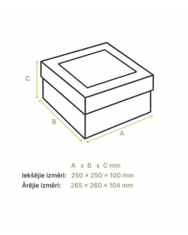 Mikrogofras kaste ar logu 25x25x10cm