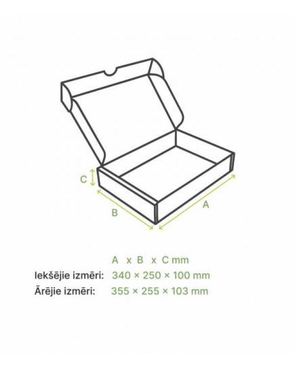 Mikrogofras kaste 34x25x10cm