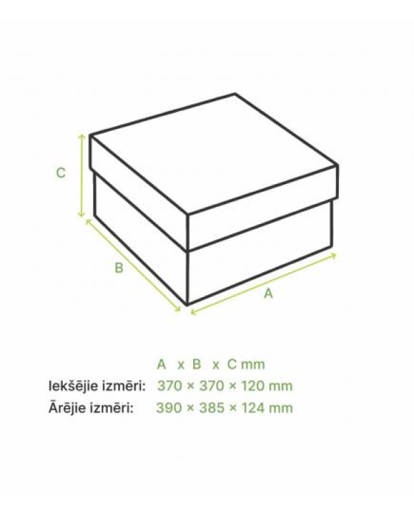 Mikrogofras kaste 37x37x12cm