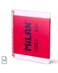Spirāļklade A4/160 rūtiņu cietos vākos Milan sarkana