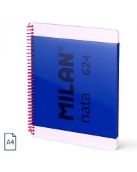 Spirāļklade A4/160 rūtiņu cietos vākos Milan zila