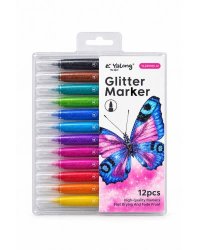 Flomasteri Glitter 12 krāsu yl235105-12
