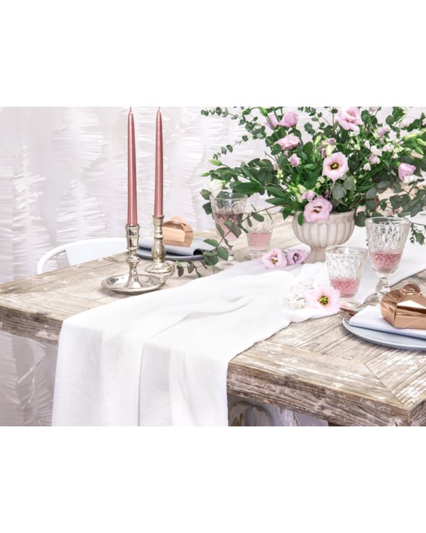 Muslin table runner, light cream, 0.70x5m