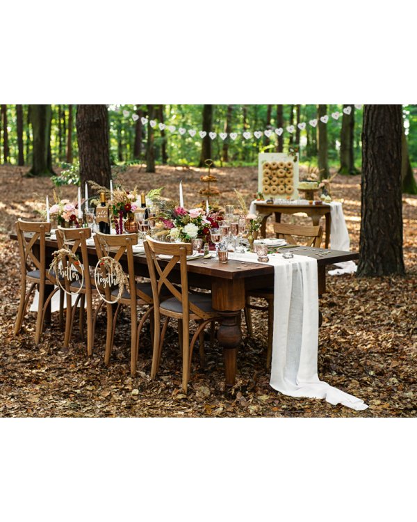 Muslin table runner, light cream, 0.70x5m