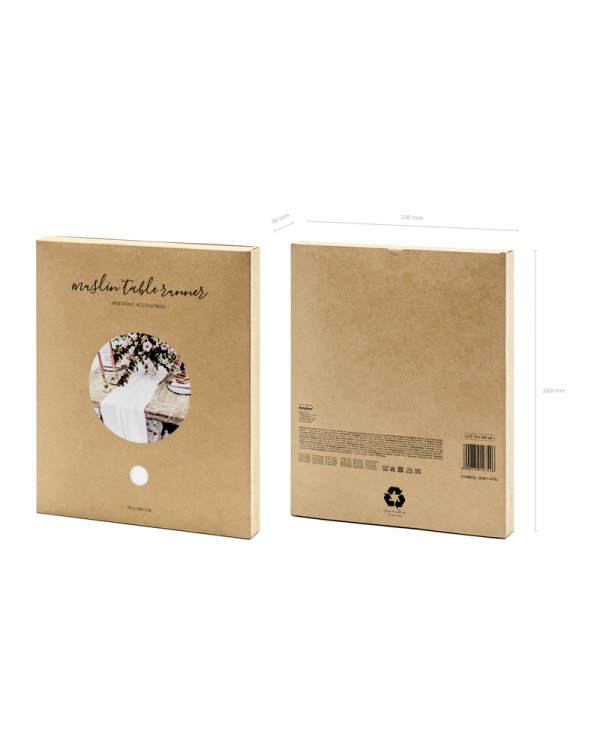 Muslin table runner, light cream, 0.70x5m