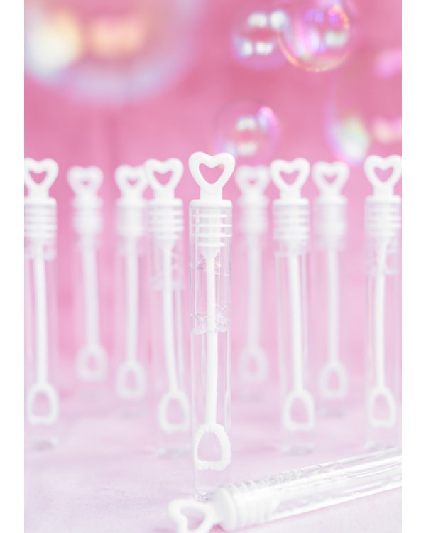 Soap bubbles Heart, white (1 pkt / 48 pc.)