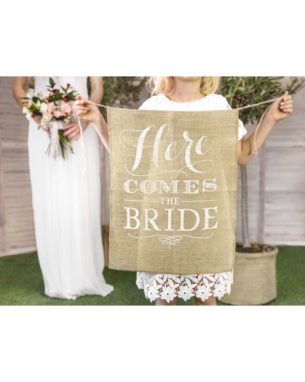 Aisle sign- Here comes the bride, 41x51cm