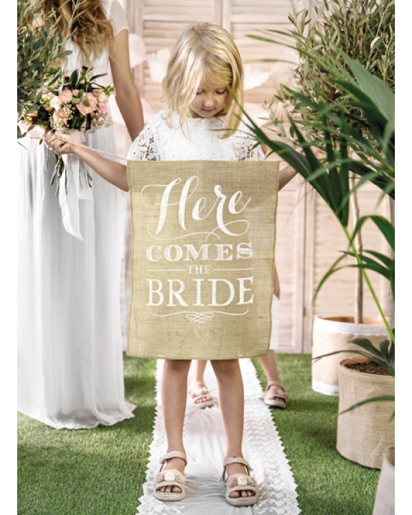 Aisle sign- Here comes the bride, 41x51cm