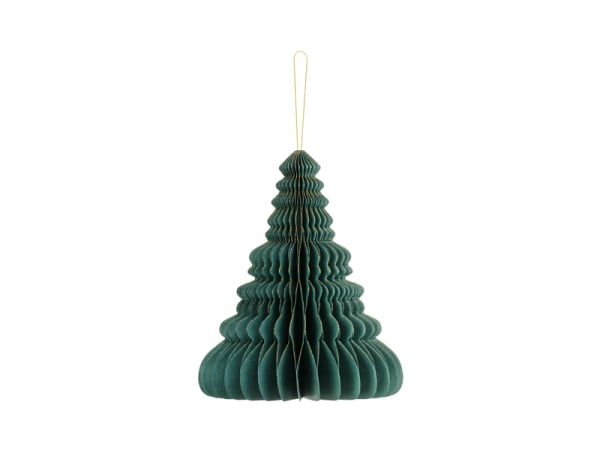 Paper honeycomb ornament Christmas tree, bottle green, 20cm