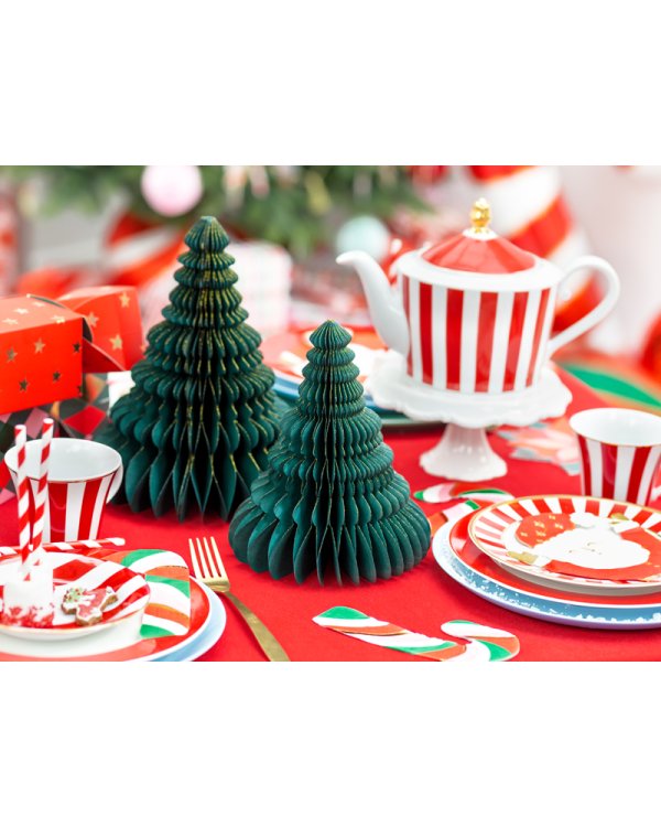 Paper honeycomb ornament Christmas tree, bottle green, 20cm