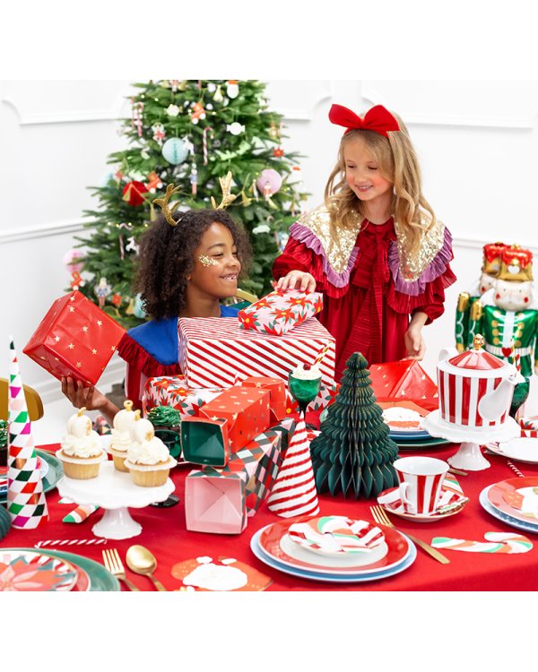 Paper honeycomb ornament Christmas tree, bottle green, 20cm