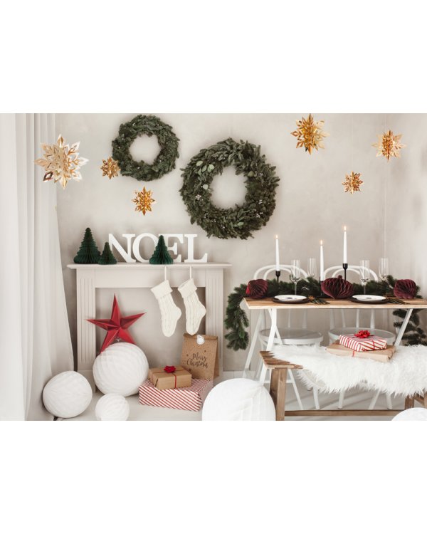 Paper honeycomb ornament Christmas tree, bottle green, 20cm