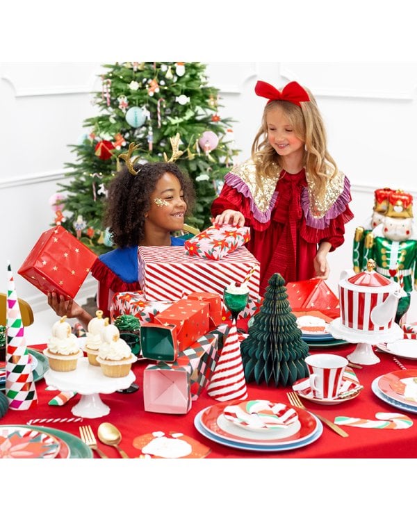 Paper honeycomb ornament Christmas tree, bottle green, 24cm