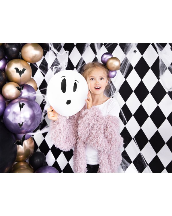 Blacklight balloons 27cm, BOO!, mix (1 pkt / 3 pc.)