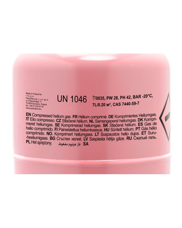 Helium tank, pink, 30 balloons