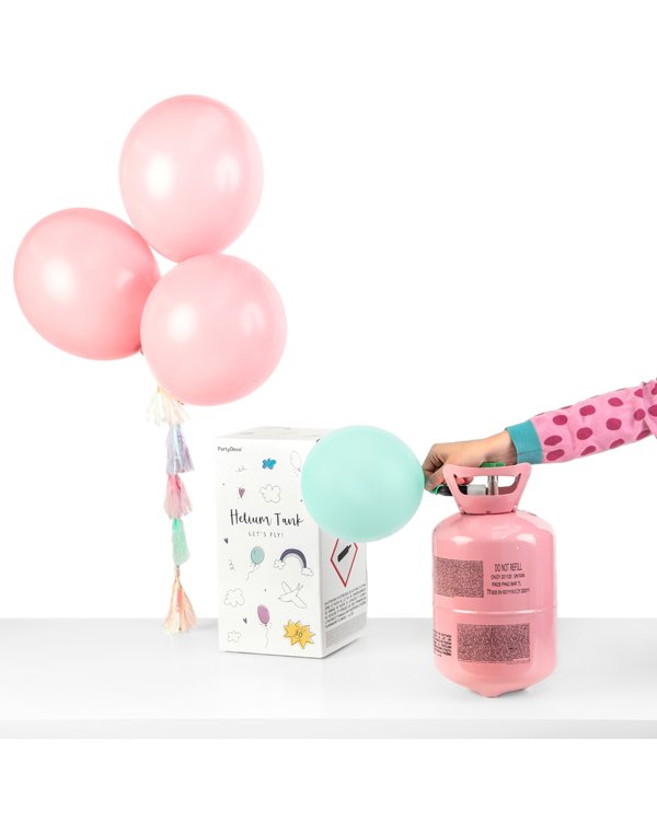 Helium tank, pink, 30 balloons