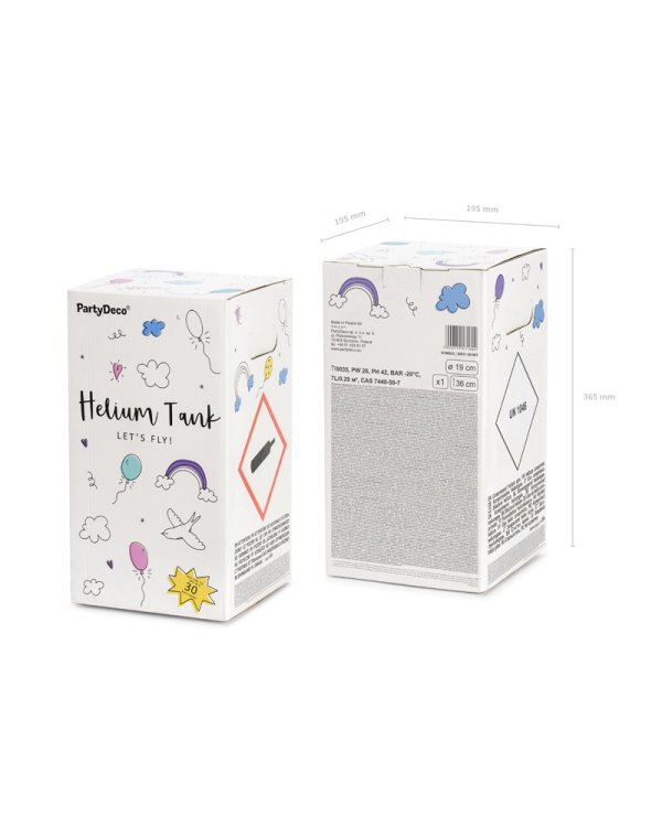 Helium tank, pink, 30 balloons