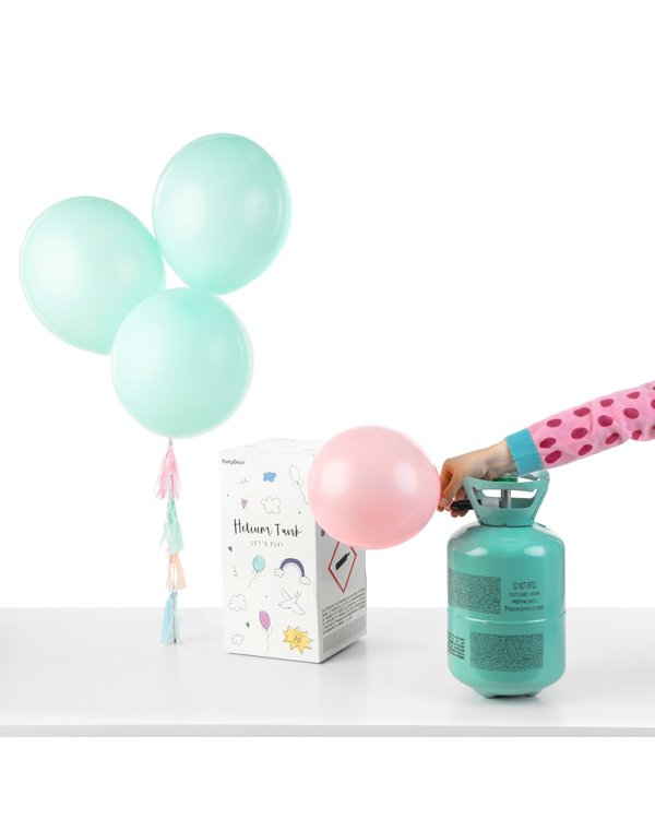 Helium tank, mint, 30 balloons