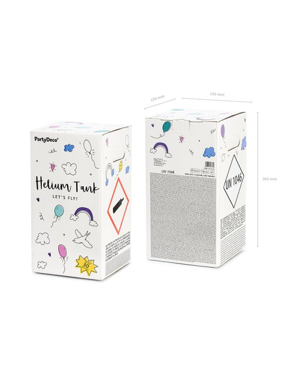 Helium tank, mint, 30 balloons