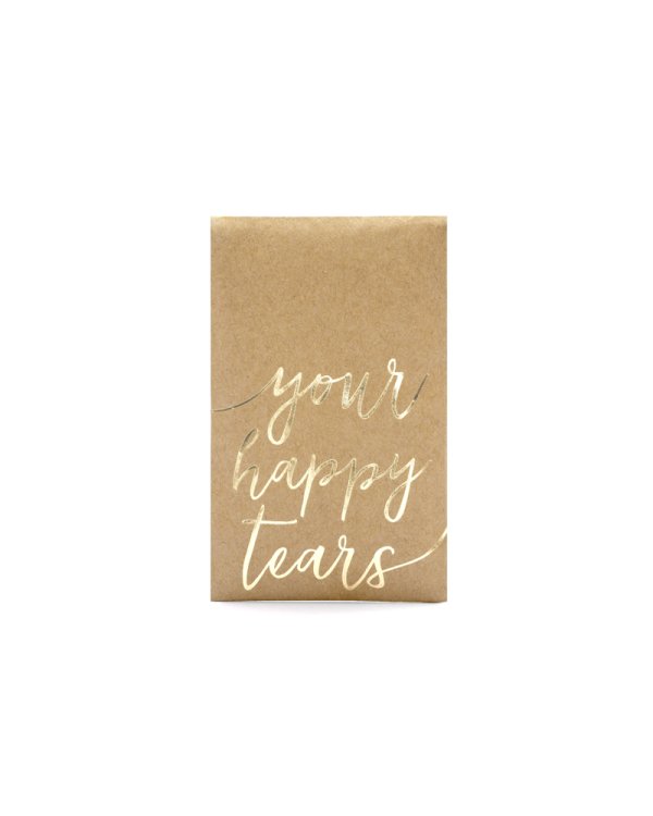 Pocket tissues Your happy tears, gold, 7.5x12cm (1 pkt / 10 pc.)