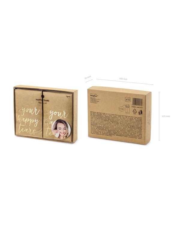 Pocket tissues Your happy tears, gold, 7.5x12cm (1 pkt / 10 pc.)
