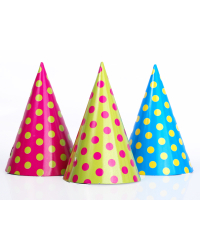 Party Hats Dots, mix, 16cm (1 pkt / 6 pc.)