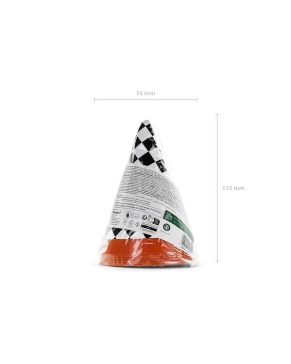 Party hats GO!, 16 cm, mix (1 pkt / 6 pc.)