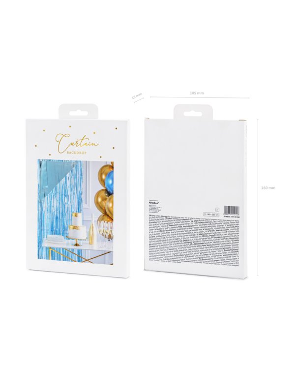 Party curtain, blue, 90x250cm