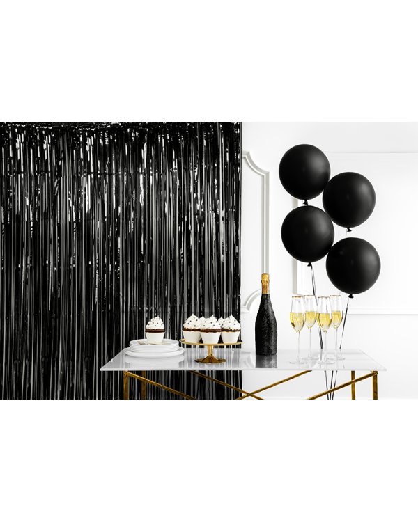 Party curtain, black, 90x250cm