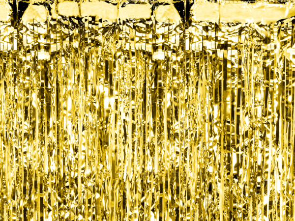Party curtain, gold, 0.9 x 2.5m
