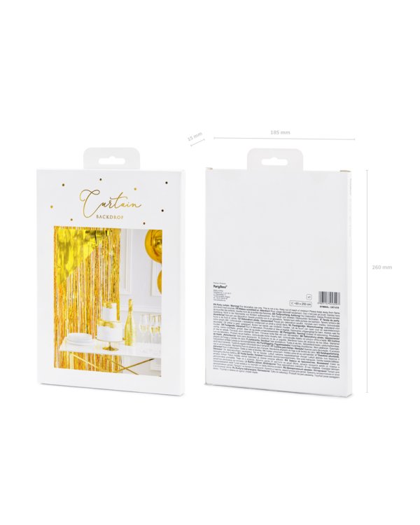 Party curtain, gold, 0.9 x 2.5m
